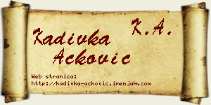 Kadivka Acković vizit kartica